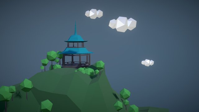 TeaHouse on a hill 3D Model
