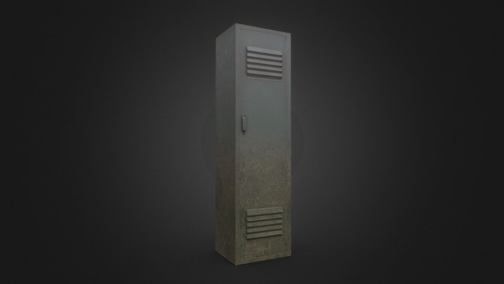 LOW POLY OLD LOCKER 3D Model