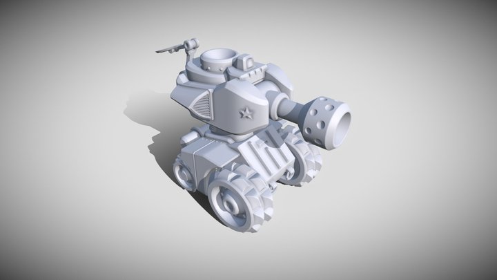 TankOnWheel_FreeMesh