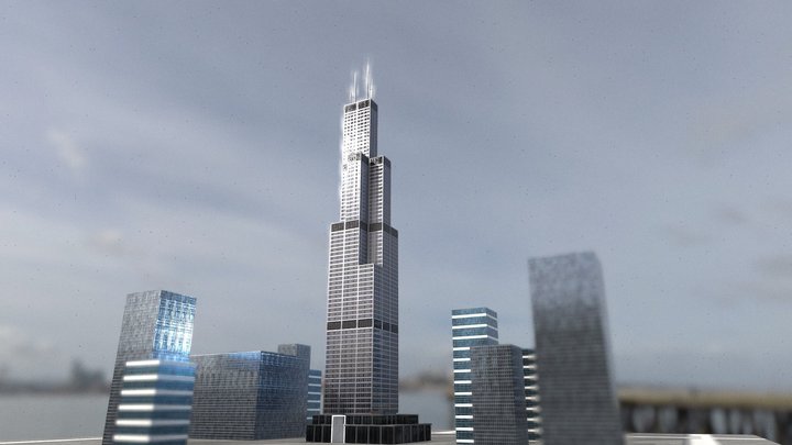 Willis Tower Skyscraper 3D Model