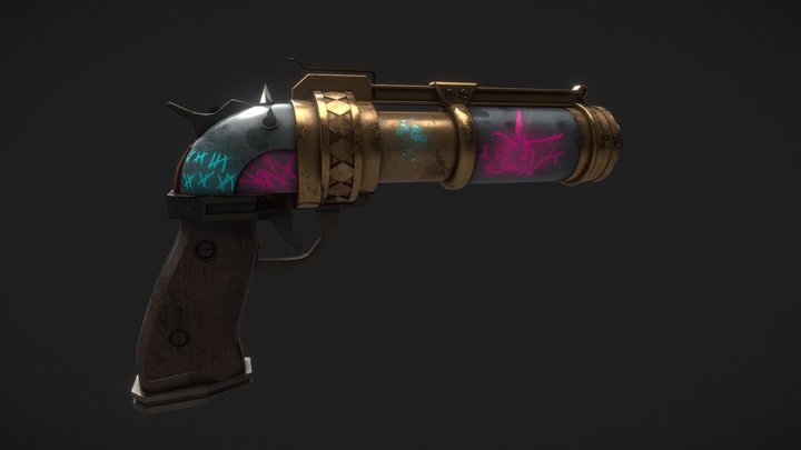 jinx revolver textured 3D Model