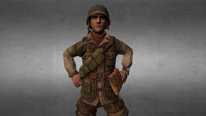 American Soldier, Frontline Commando: WW2 3D Model
