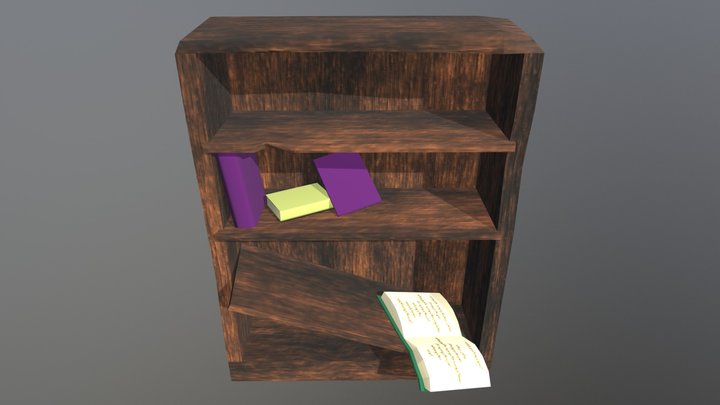 Crooked Bookshelf 3D Model