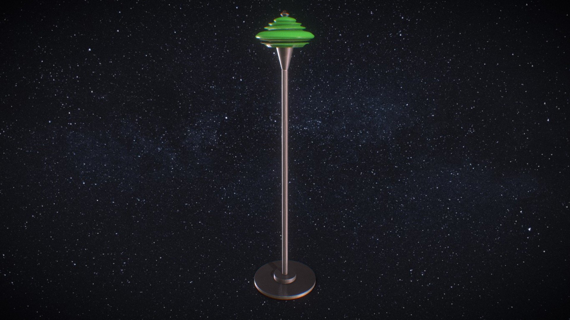 Round Glass "Spaceship" Floor Lamp