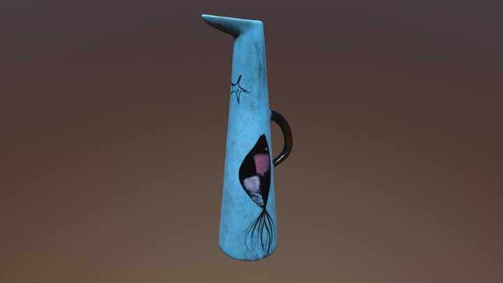 Tall Blue Vase 3D Model