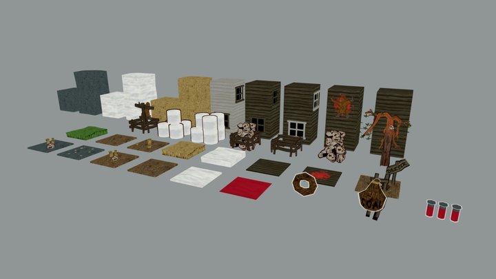 Low Poly Modular Level Assets – Free 3D Model STL