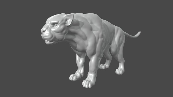 Big Cat Sculpt 3D Model