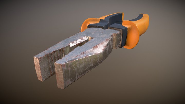 Old Rusty Plier 3D Model