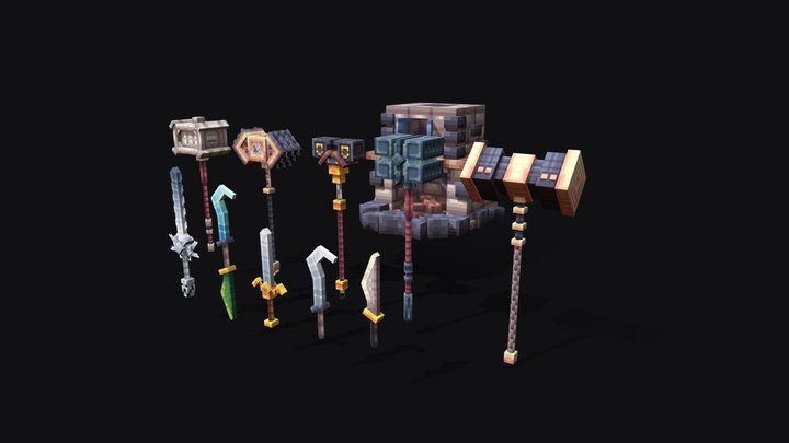Set of weapons 3D Model