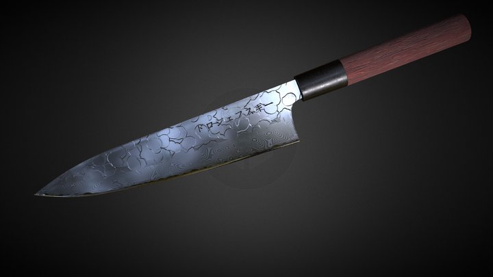 Japanese Kitchen Knife 3D Model