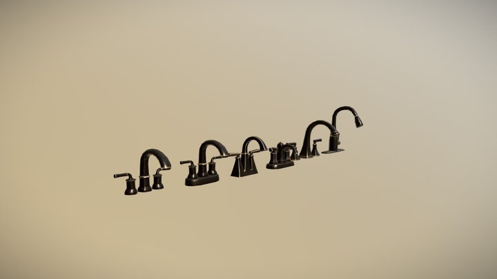 Bronze Faucets 3D Model