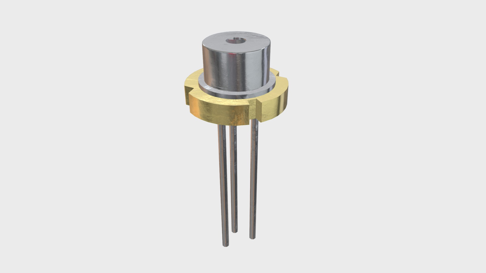 3D model Laser diode - This is a 3D model of the Laser diode. The 3D model is about a metal object with a screw.