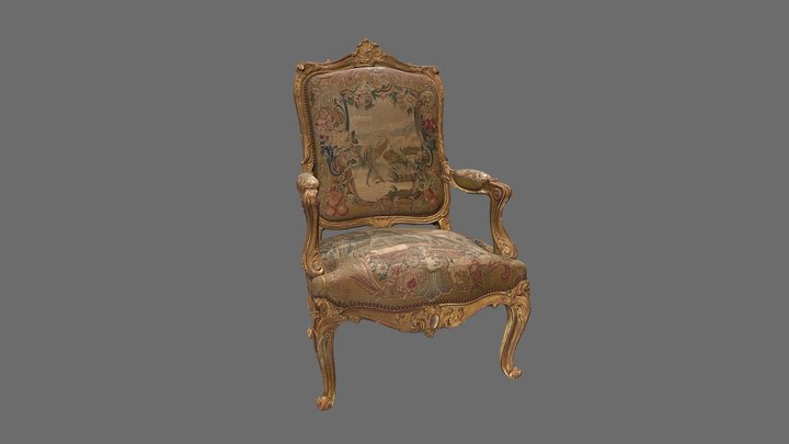 Fauteuil J. Fontaine - château Champs-sur-Marne 3D Model