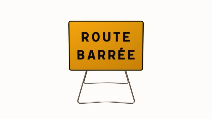 PANNEAUX ROUTE BARREE01 3D Model