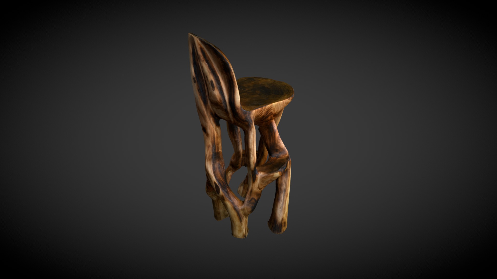 3D model Unique Sculptural Bar Chair - This is a 3D model of the Unique Sculptural Bar Chair. The 3D model is about a golden crab on a black background.