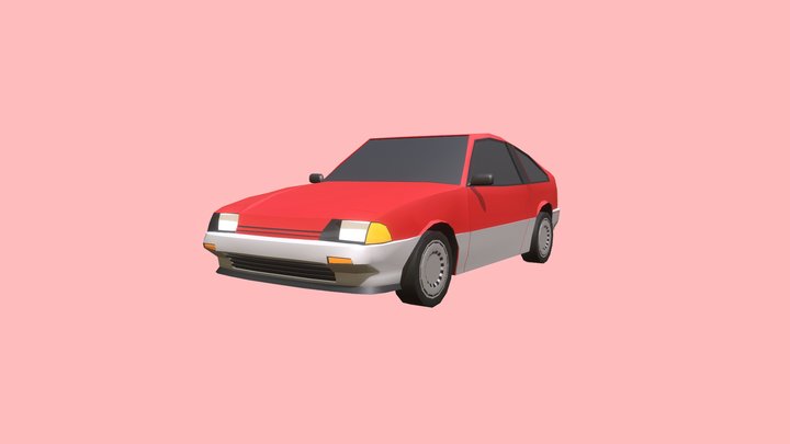 1990 Honda CRX Sport Ballade [Low-Poly] 3D Model