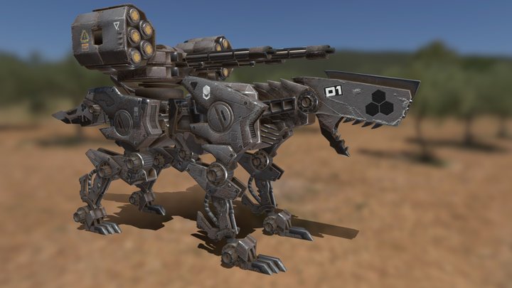 Sci-Fi Dog 3D Model