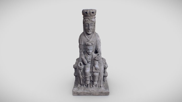 Little King Stone Sculpture 3D Model