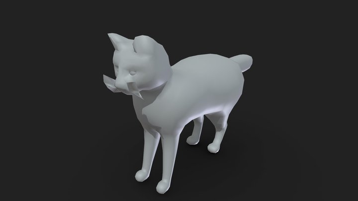 Lowpolly Cat Basemodel 3D Model