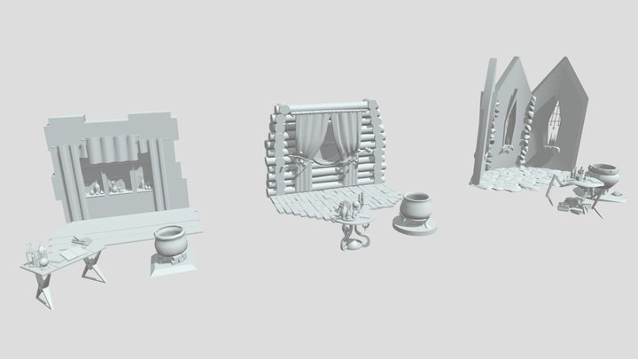 (HW XYZ School)Silhouettes 3D Model