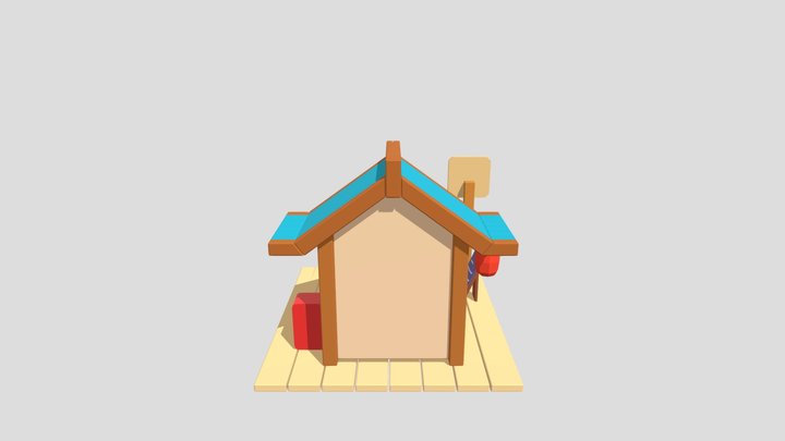 Low Poly Sushi Shop 3D Model