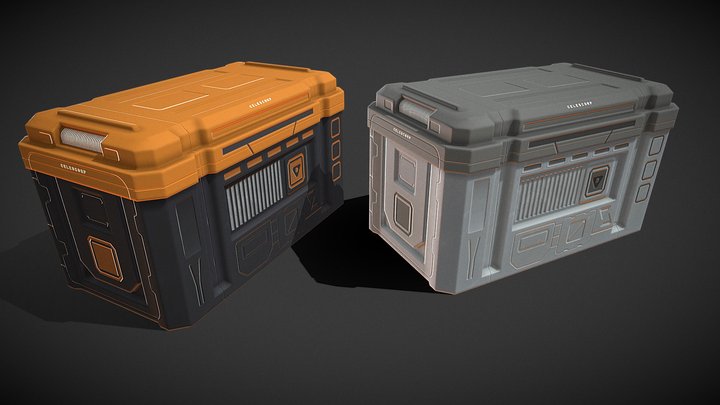 Scifi crates 3D Model