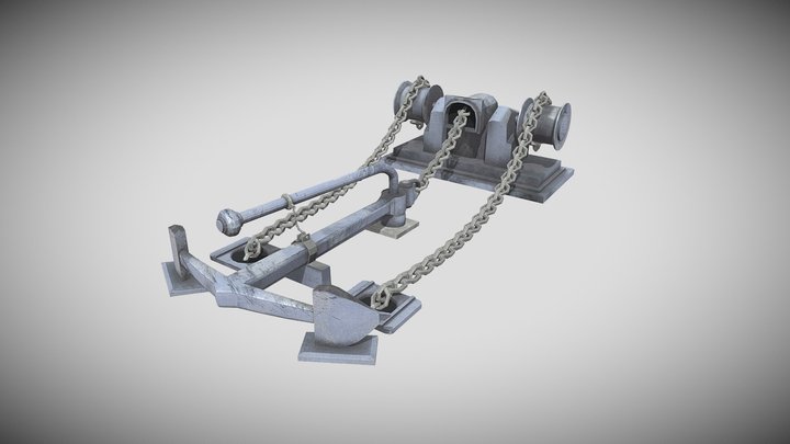 Old Canadian Ship Anchor 3D Model