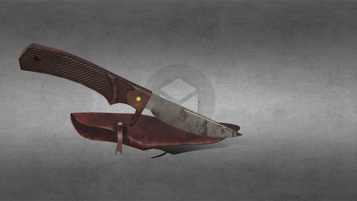 Knife & Sheath - Youtube Tutorial 3D Model