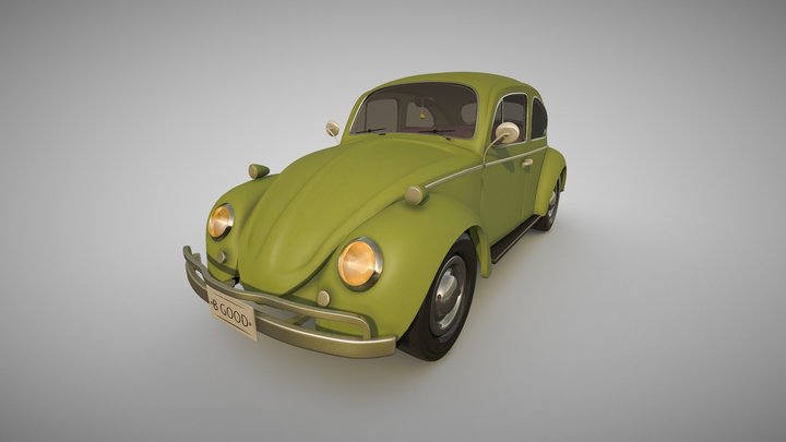 Volkswagen Beetle Car  Low-poly 3D Model 3D Model