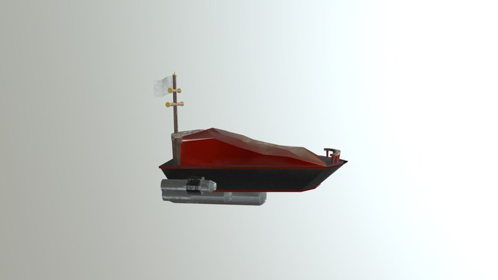Small Fantasy Pirate Ship 3D Model