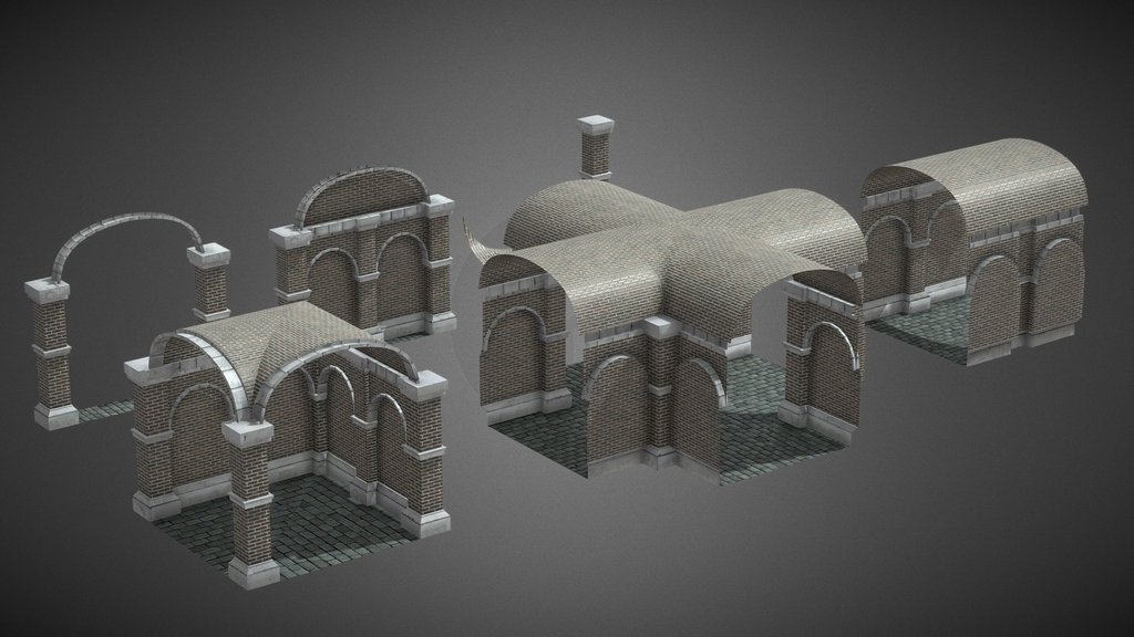 Victorian era-inspired modular environment kit