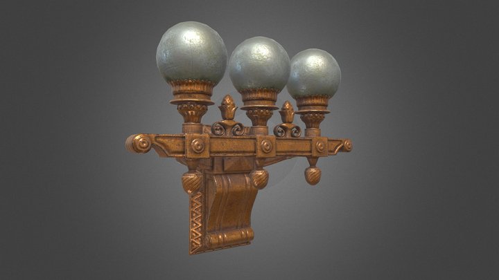 Soviet subway lamp 3D Model