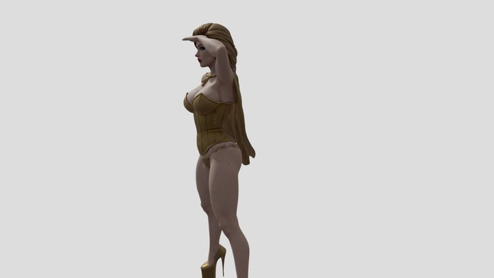 Golden+superhero+3d+model+tripo ai 3D Model