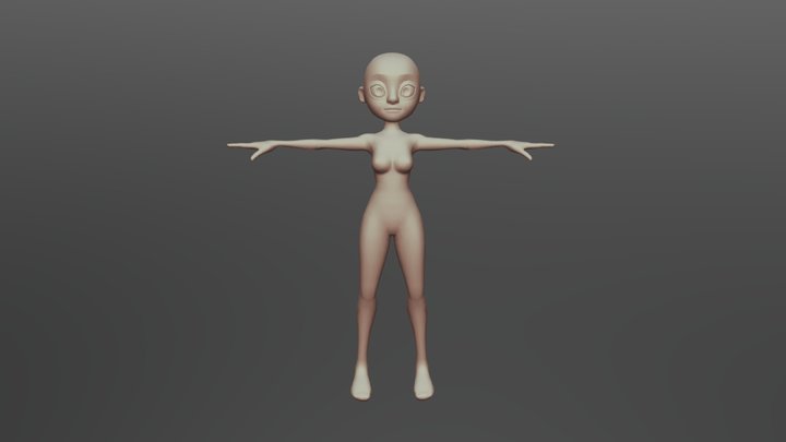 Stylized Human Female - base mesh 3D Model