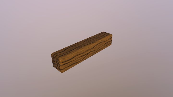 hand painted wooden beam 3D Model