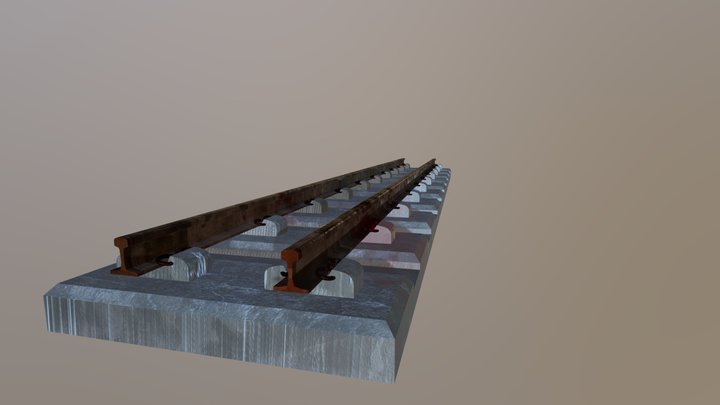 Train Track 3D Model