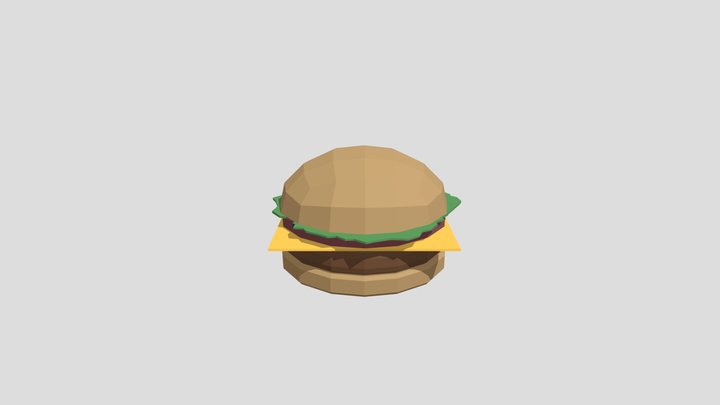 Low-Poly Burger 3D Model