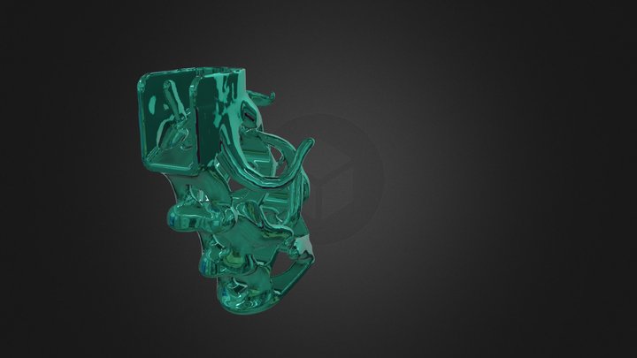 tentacle skeleton M4 Grip for Airsoft 3D Model