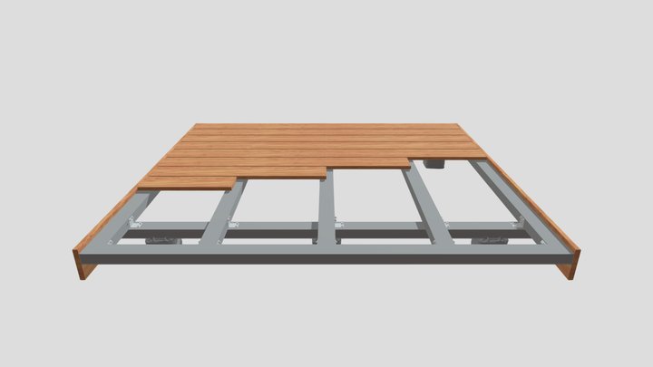 Hardwood Decking On Proframe - Standard Layout 3D Model