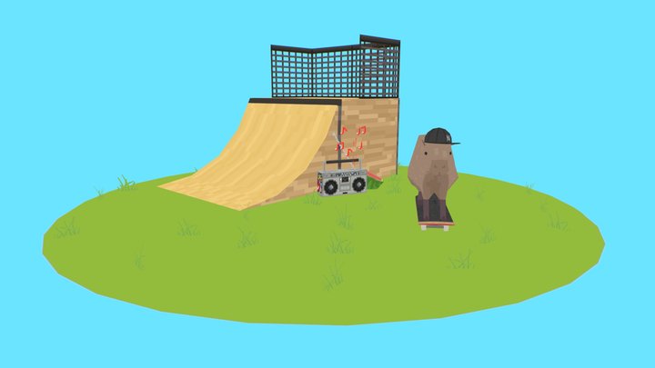 Gort, the Skater Capybara 3D Model