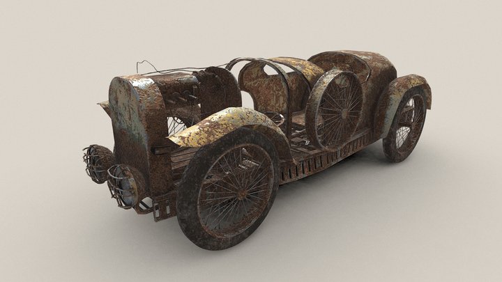 Abandoned rust car 3D Model