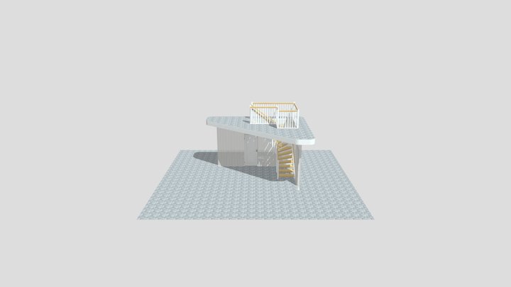 L-trappa furusteg 3D Model
