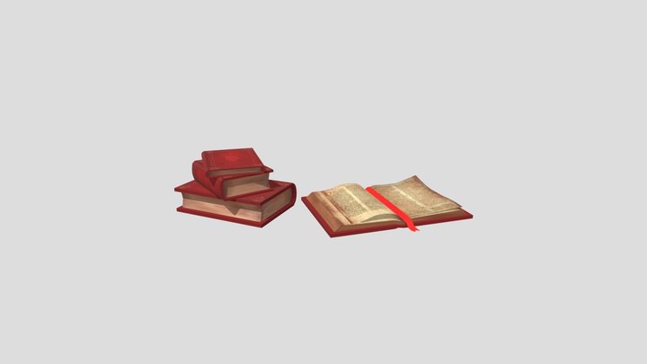Antique Books 3D Model