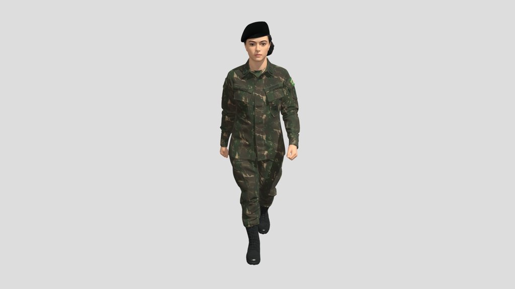 Brazilian Camouflage Soldier in a Beret