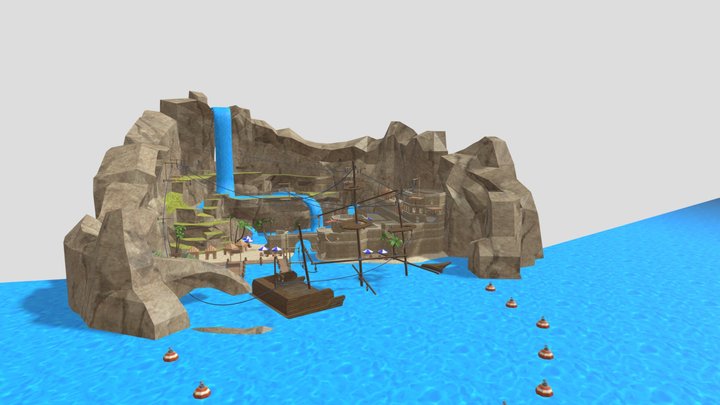 Gorilla Tag beach map 3D Model