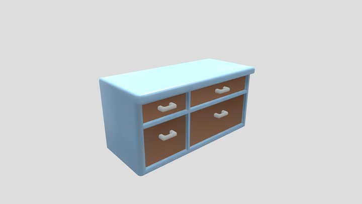 Low-Poly Hospital Counter – Modelo 3D gratuito STL