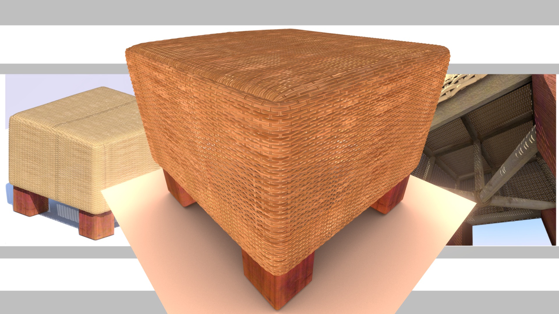 3D model Basket Stool - This is a 3D model of the Basket Stool. The 3D model is about a stack of wood.