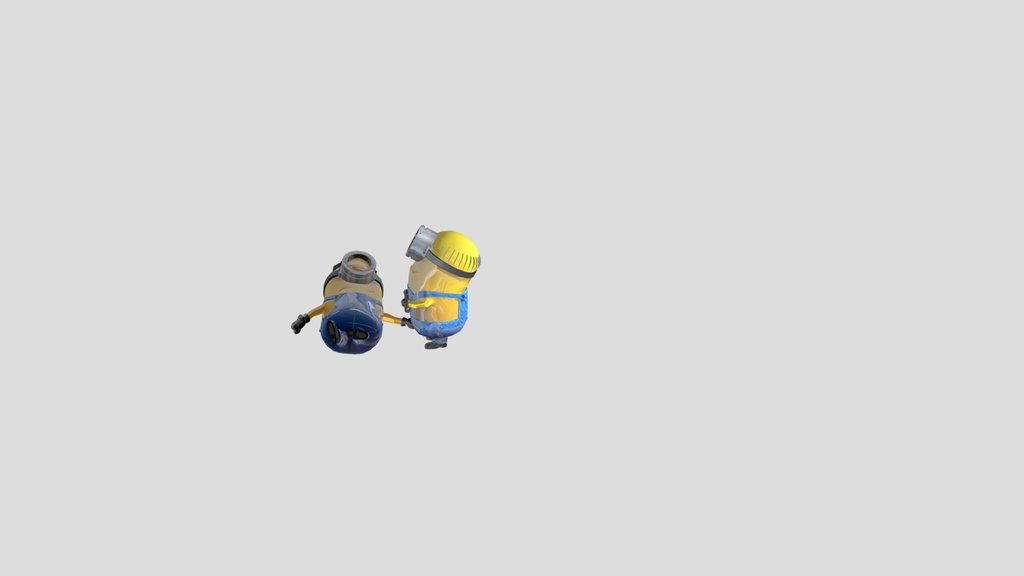 Minions rush mel and Stuart full rigged model 3d
