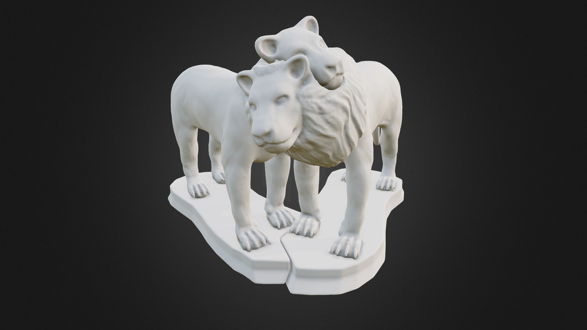 Lions - Hugging Animals - 3d Print