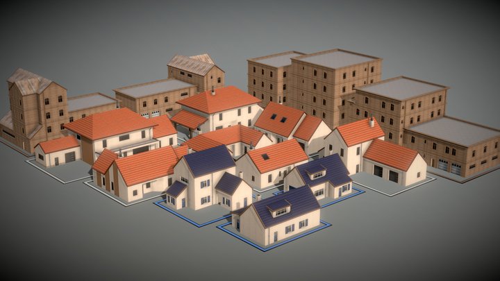 Pack - Low Poly - 15 Building 3D Model